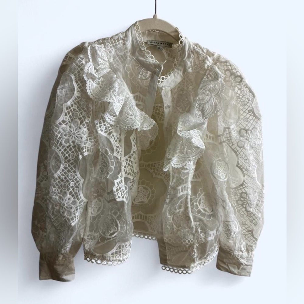Haute Monde Cream Lace Blazer